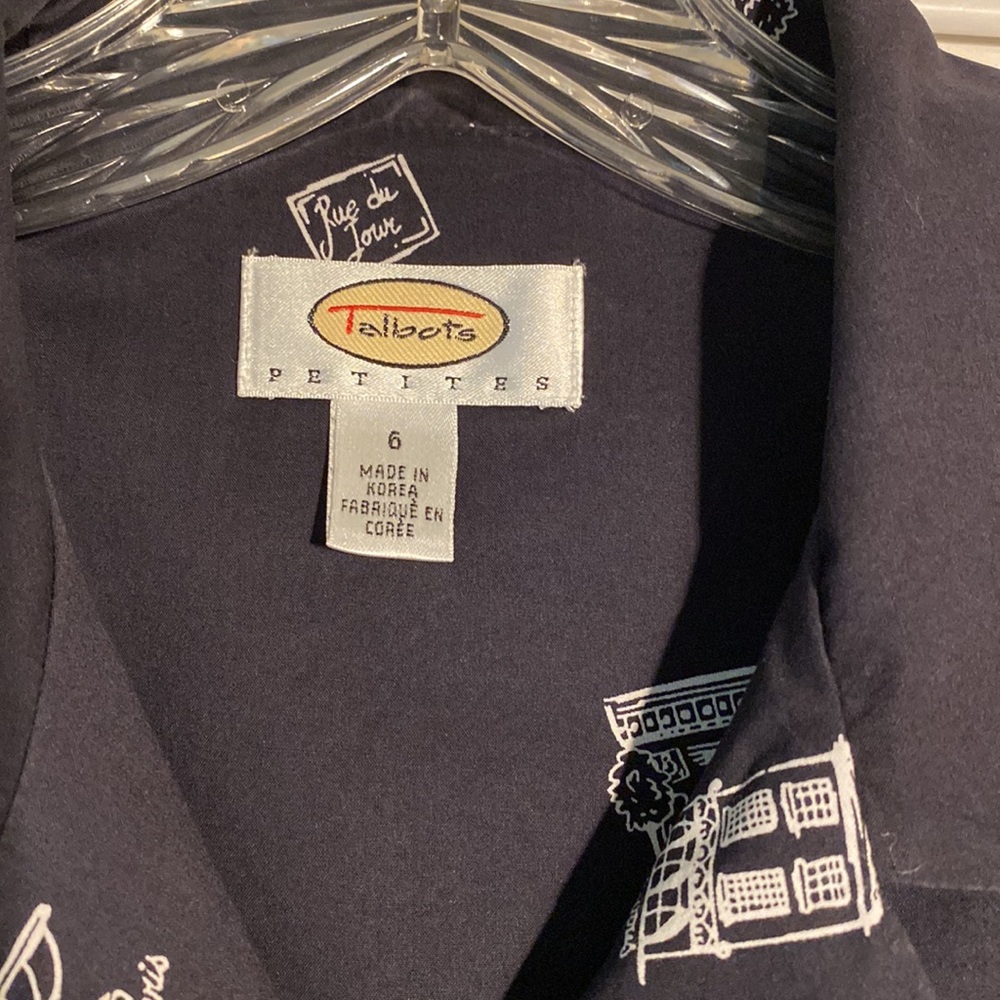 Talbot Pattern Black/White Button Down, Long Slee… - image 5